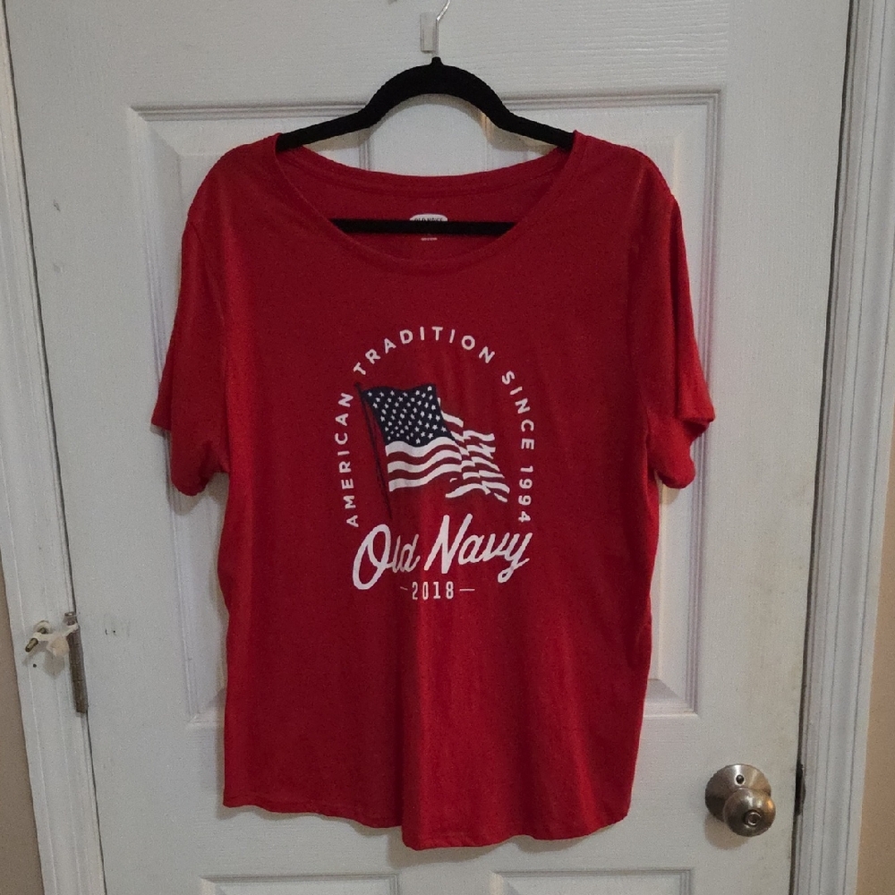 Old Navy Red American Tradition Tee